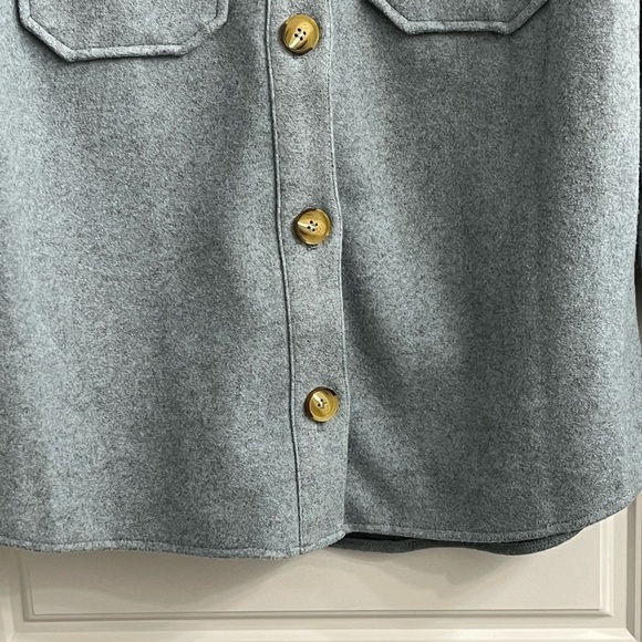 Avec Les Filles Relaxed Boyfriend Shacket Button Down Shirt Jacket Size S New - Picture 3 of 13